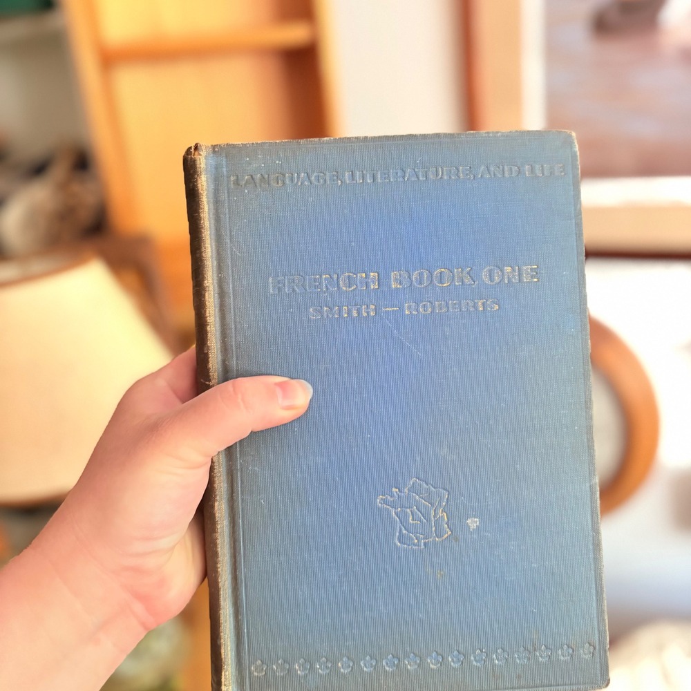 VTG  1930 French Book One Smith Roberts Scott Foresman Hardcover Textbook as is